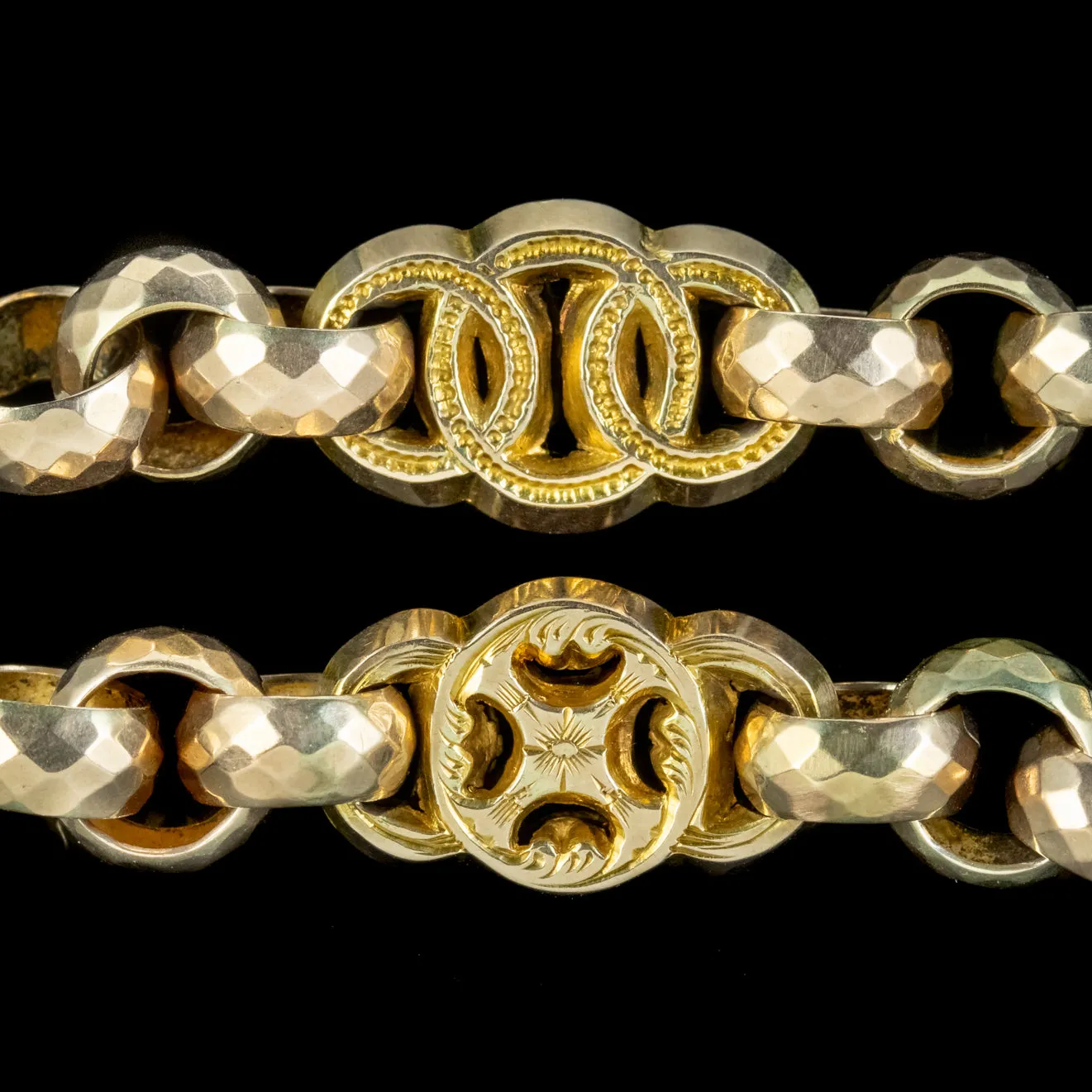 ANTIQUE VICTORIAN BRACELET GARNET HEART PADLOCK CIRCA 1860 BOXED