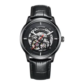 Cadisen 8161 Luxury Men's Mechanical Watch – Luminous Automatic Skeleton with Leather Band