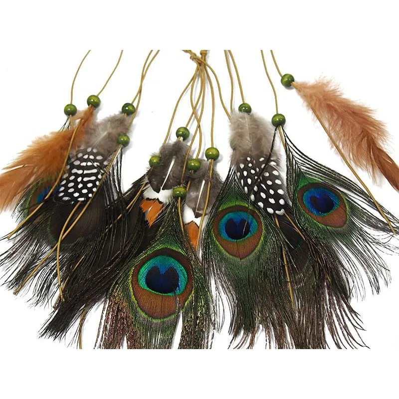 Feather Necklace With Braided Cord