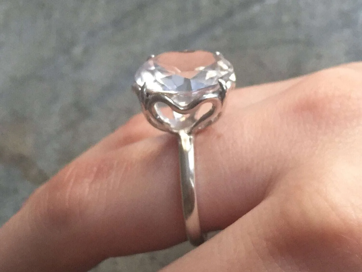 Large Topaz Ring - White Topaz Ring - Statement Solitaire Ring