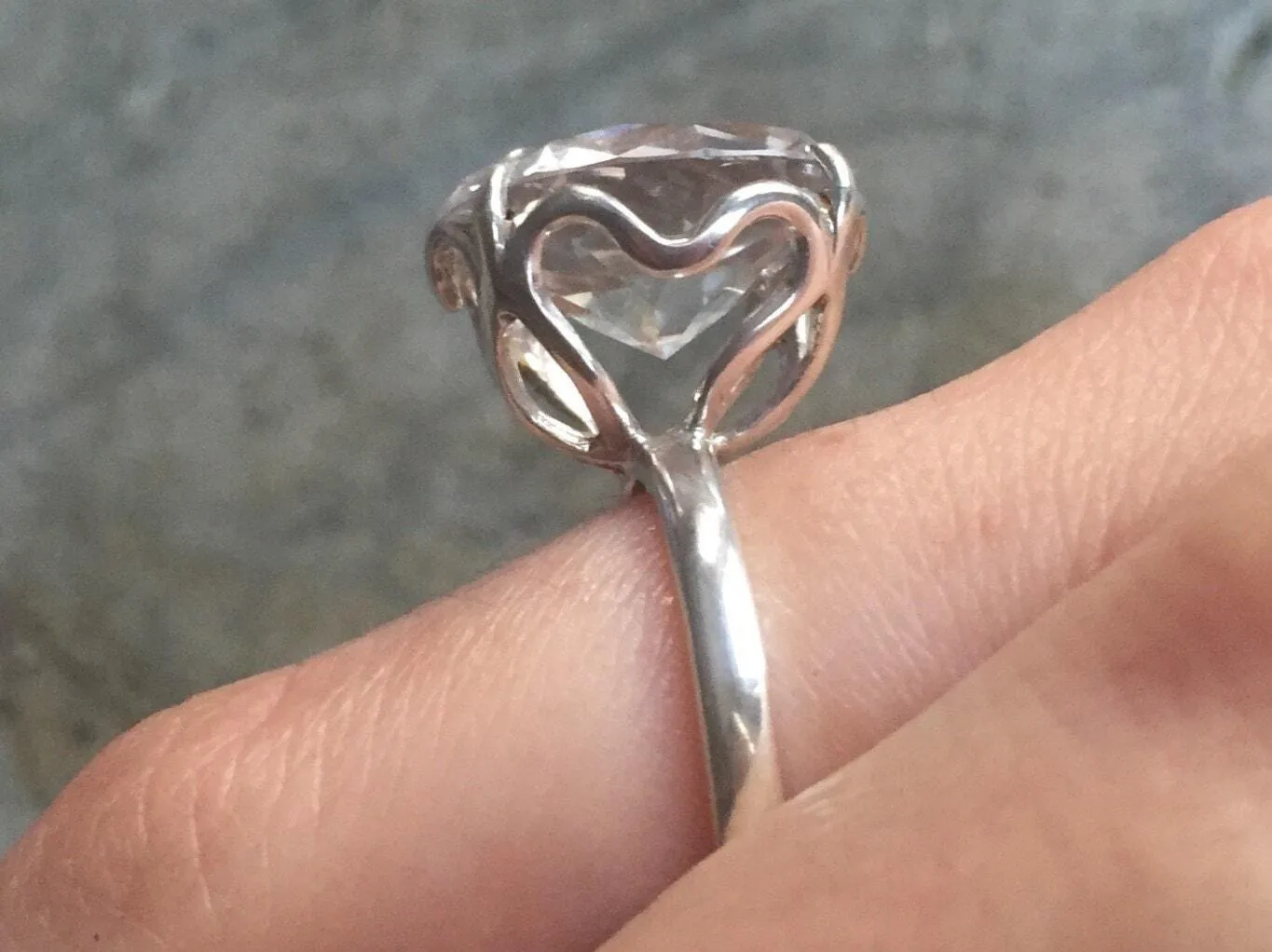 Large Topaz Ring - White Topaz Ring - Statement Solitaire Ring