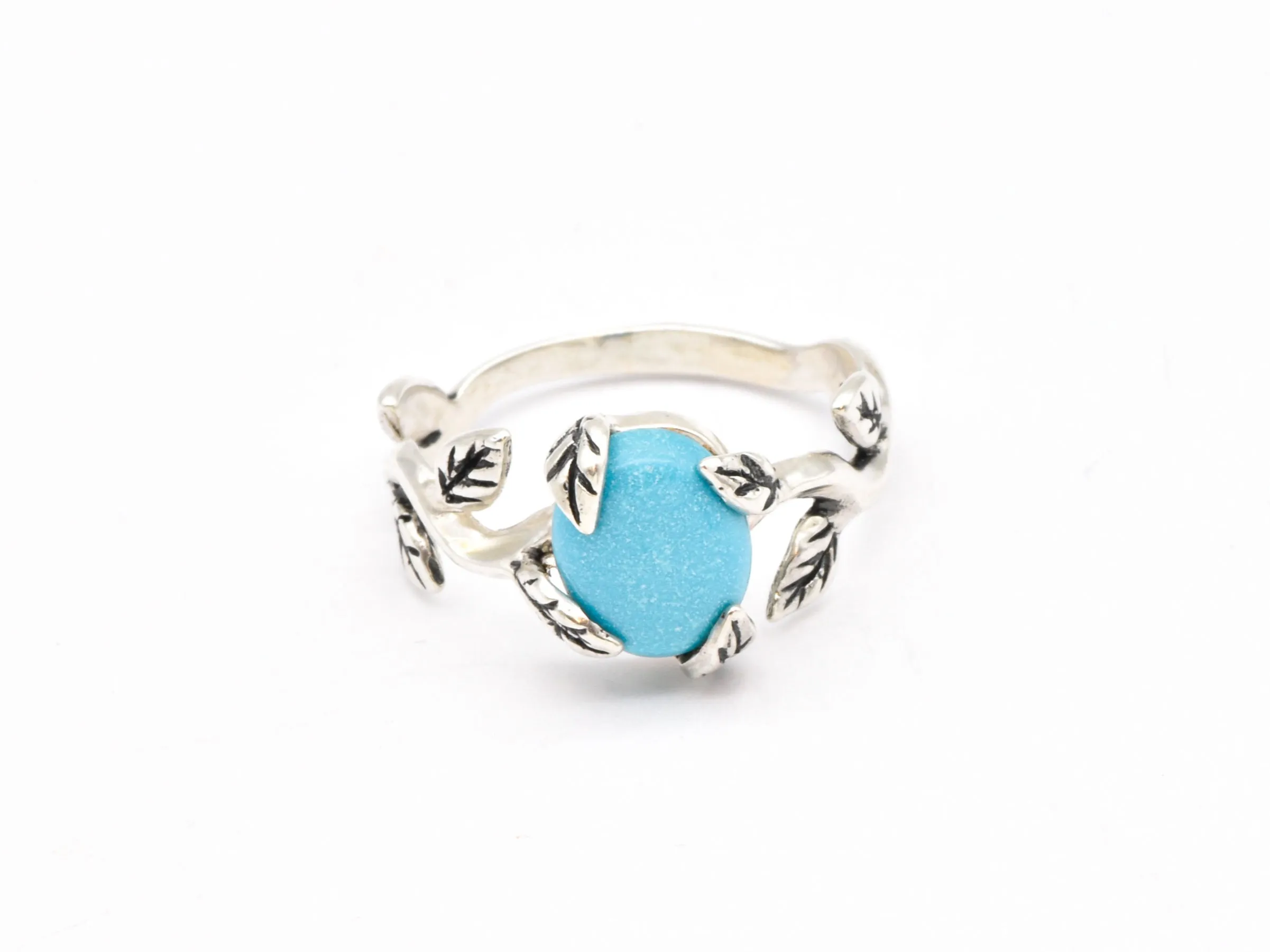 Leaf Turquoise Ring - Natural Turquoise Ring - December Birthstone Ring