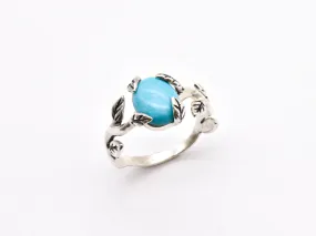 Leaf Turquoise Ring - Natural Turquoise Ring - December Birthstone Ring