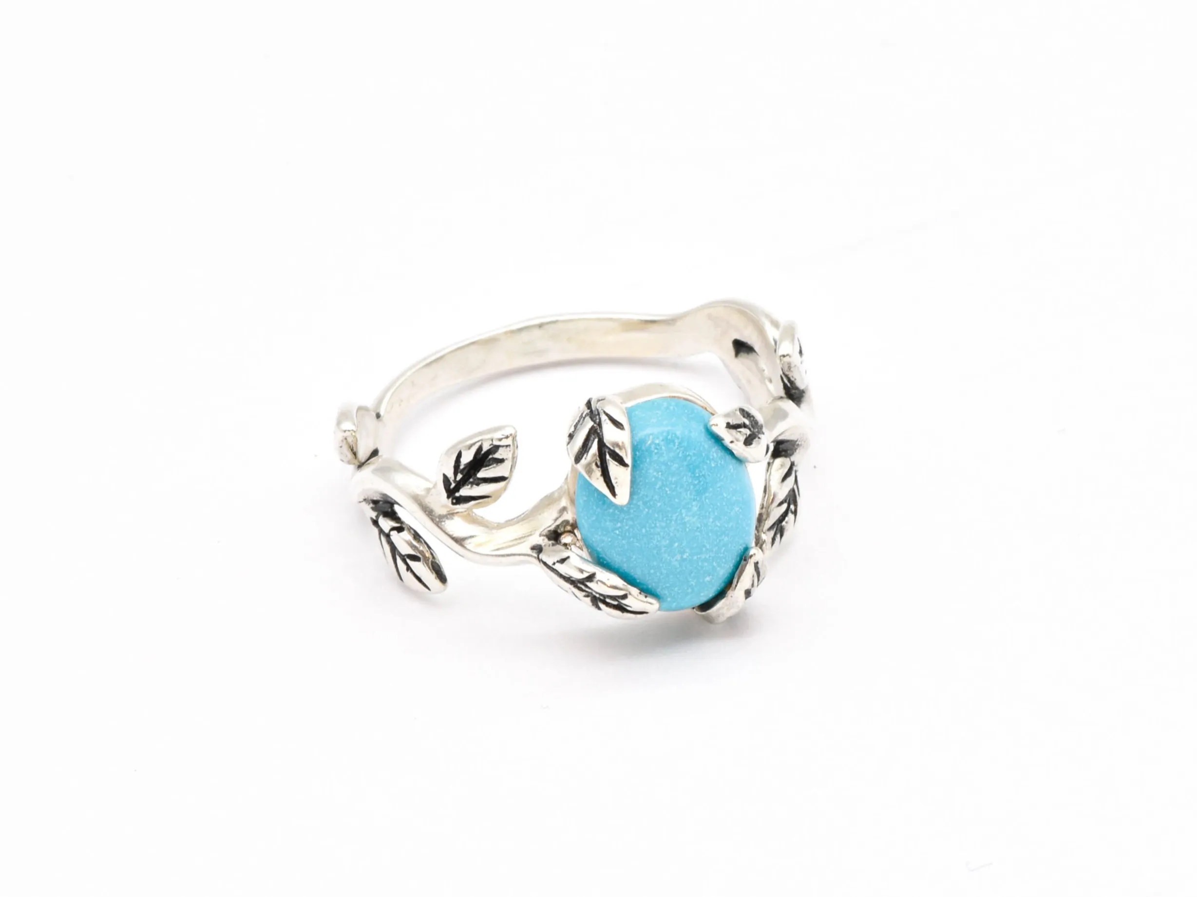 Leaf Turquoise Ring - Natural Turquoise Ring - December Birthstone Ring