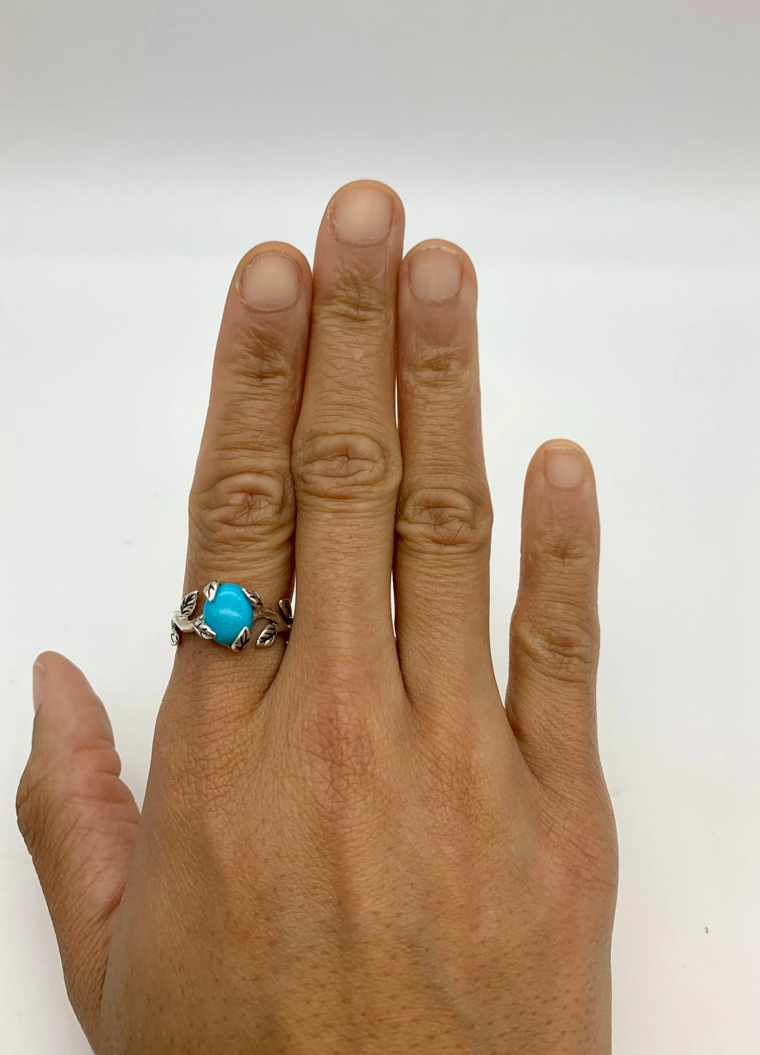 Leaf Turquoise Ring - Natural Turquoise Ring - December Birthstone Ring
