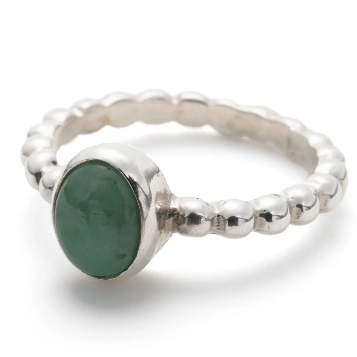 May Birthstone Emerald Bezel Ring - Bubble Band