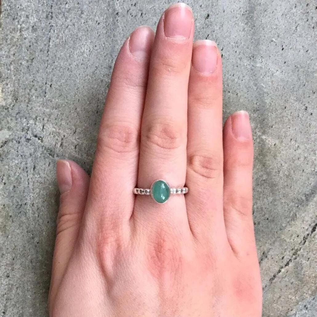May Birthstone Emerald Bezel Ring - Bubble Band