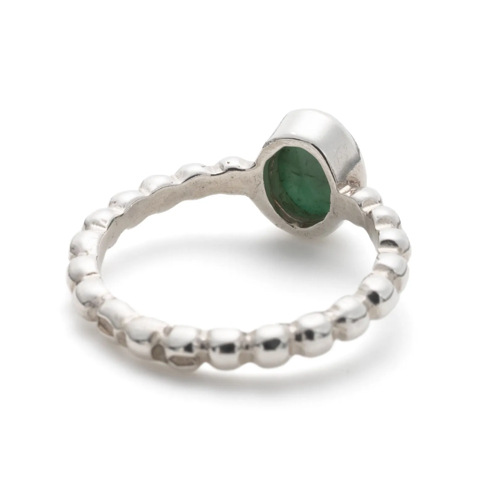 May Birthstone Emerald Bezel Ring - Bubble Band
