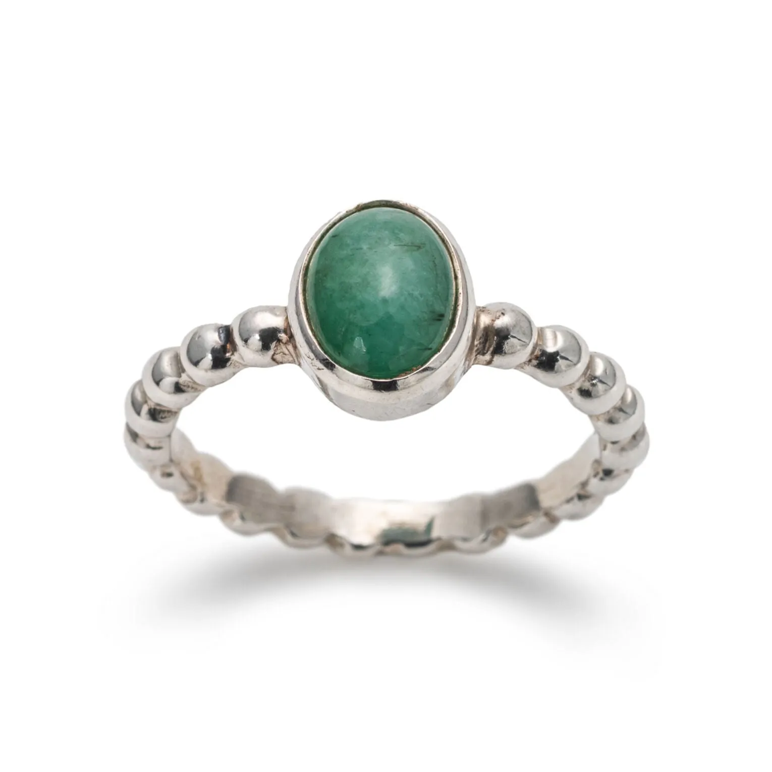 May Birthstone Emerald Bezel Ring - Bubble Band