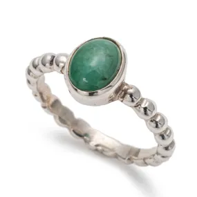 May Birthstone Emerald Bezel Ring - Bubble Band