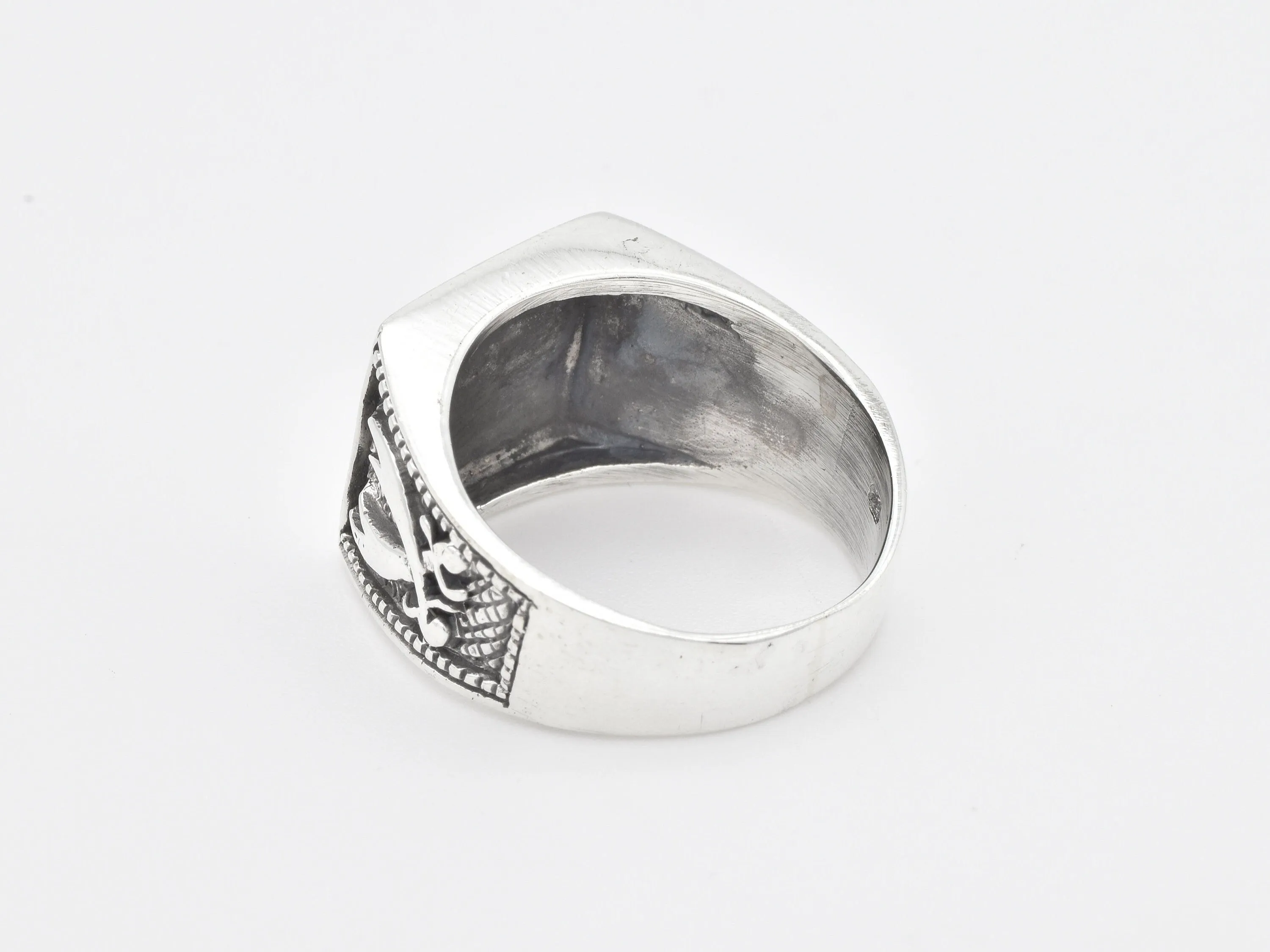 Plain Signet Ring - Cross Swords Ring -  Silver Signet Ring