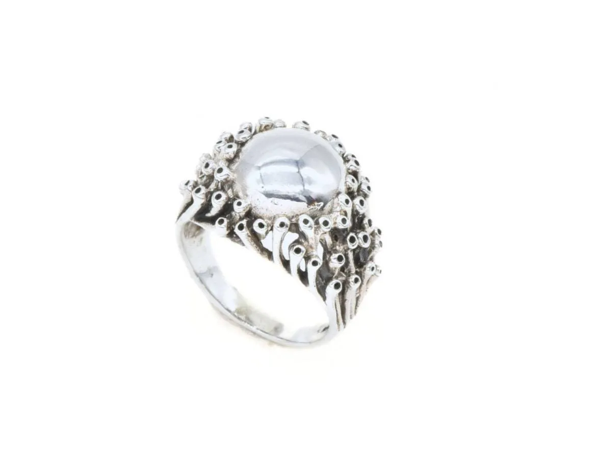 Sea Anemone Ring - Artistic Silver Ring - Anemone Ring