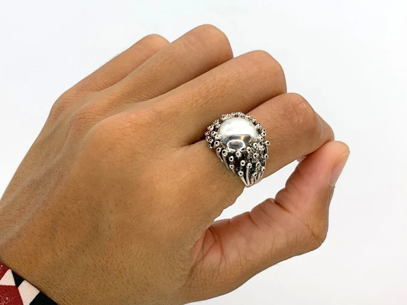 Sea Anemone Ring - Artistic Silver Ring - Anemone Ring