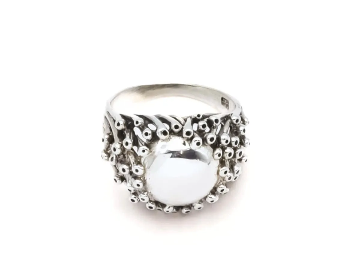 Sea Anemone Ring - Artistic Silver Ring - Anemone Ring
