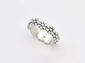 Silver Flower Band - Infinity Flower Ring - Silver Daisy Ring