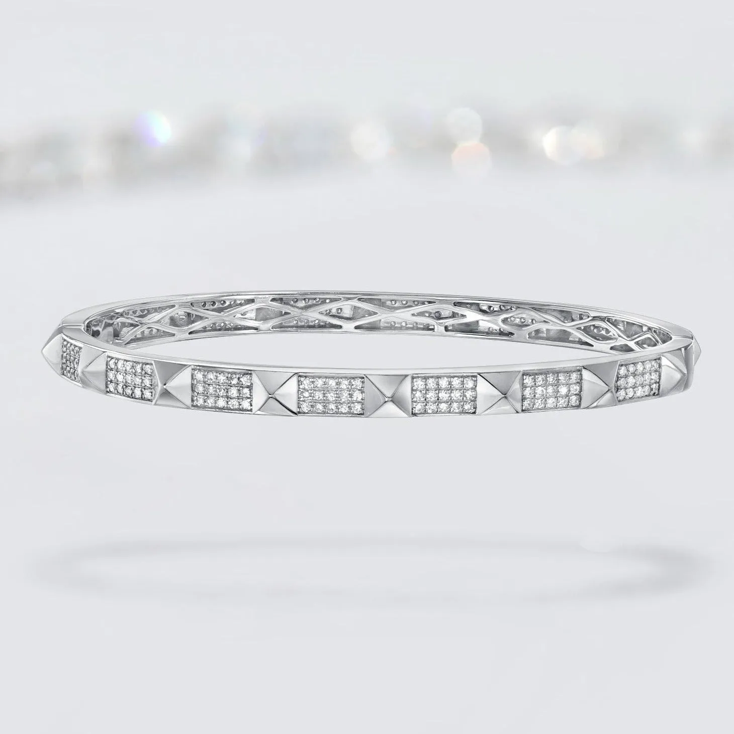 Studded Pave Diamond Bangle Bracelet