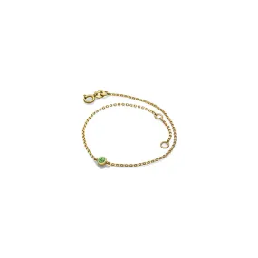 【TO ME, FROM ME】Peridot Bracelet 18K Gold Aug. Birthstone