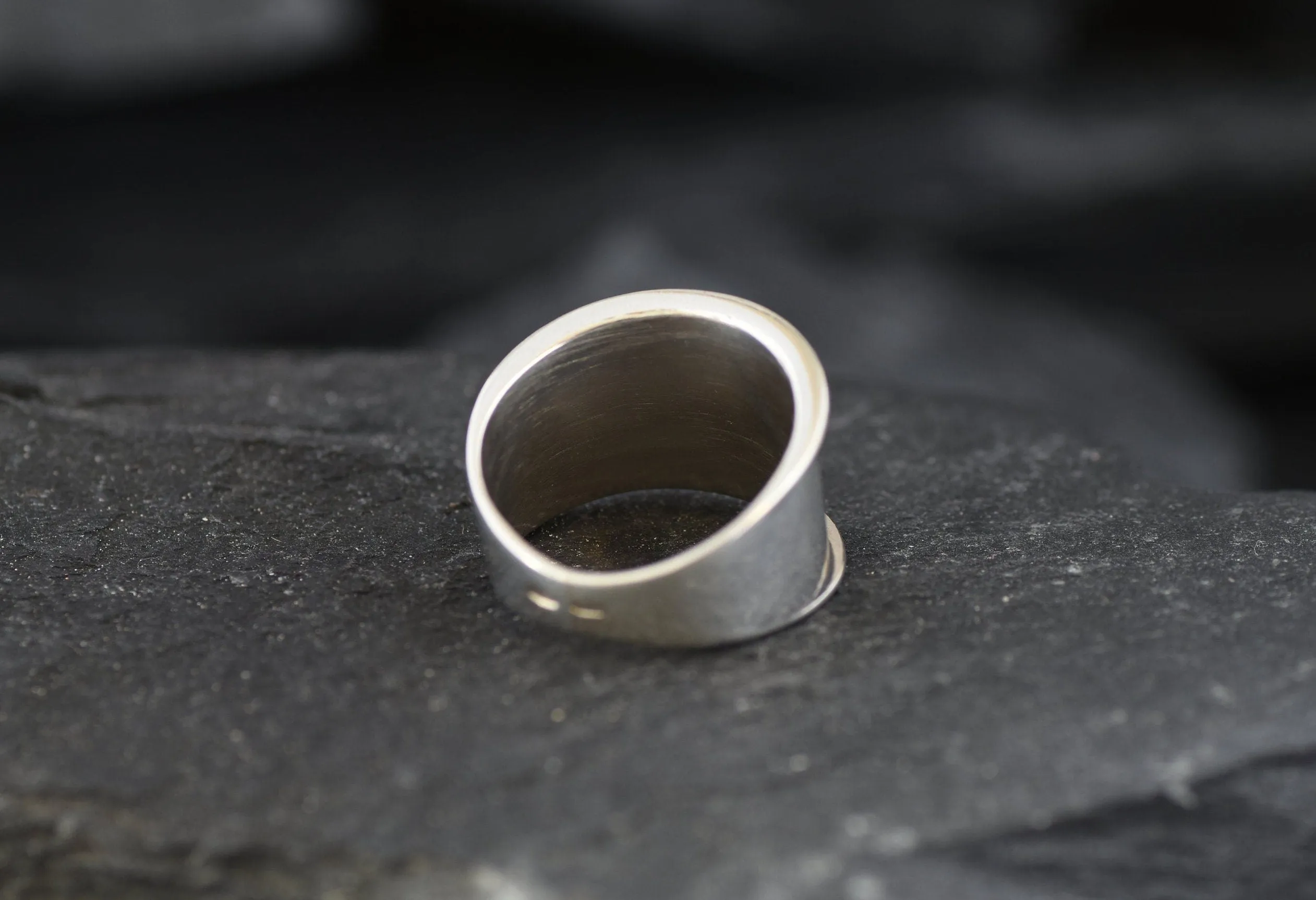 Wide Silver Band - Friendship Statement Ring - Chunky Silver Band